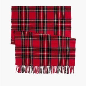 New! J Crew Classic Red Tartan Plaid Scarf NWT